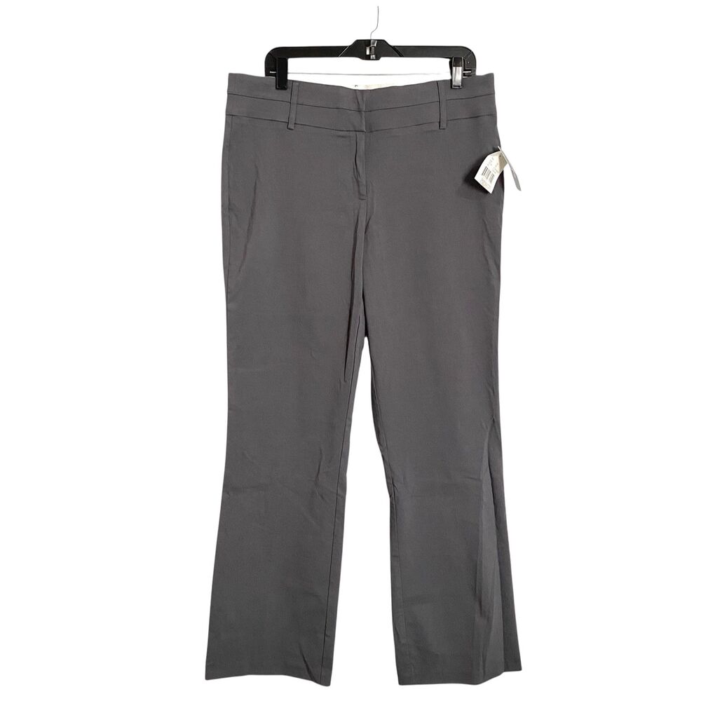 HALO Dress Casual Pants Womens 12 Gray Stretch Staight Leg High Rise